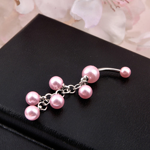 Women's Fashion Faux Pearls Body Piercing Navel Belly Button Ring Xmas Gift