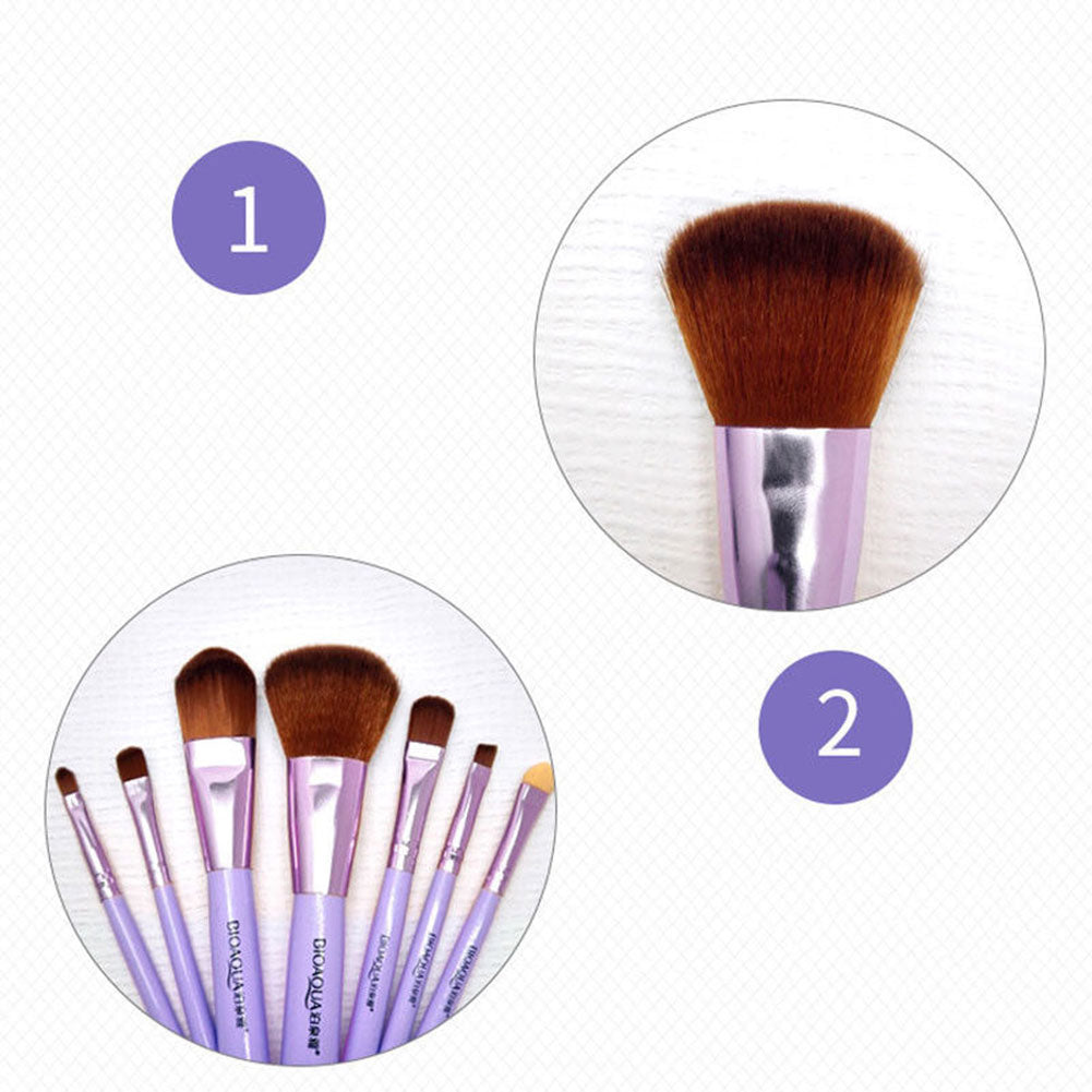 7Pcs Makeup Brushes Set Eye Lip Face Foundation Soft Fiber Hair Cosmetic Tool