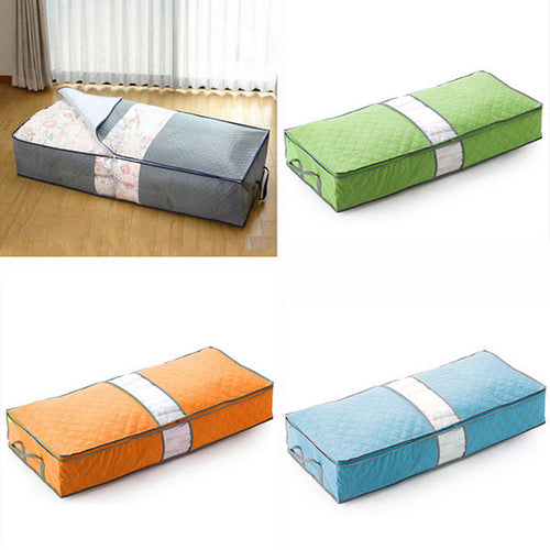 Zipped Clothes Duvet Clothing Pillow  Under Bed Handle Storage Organizer Bag