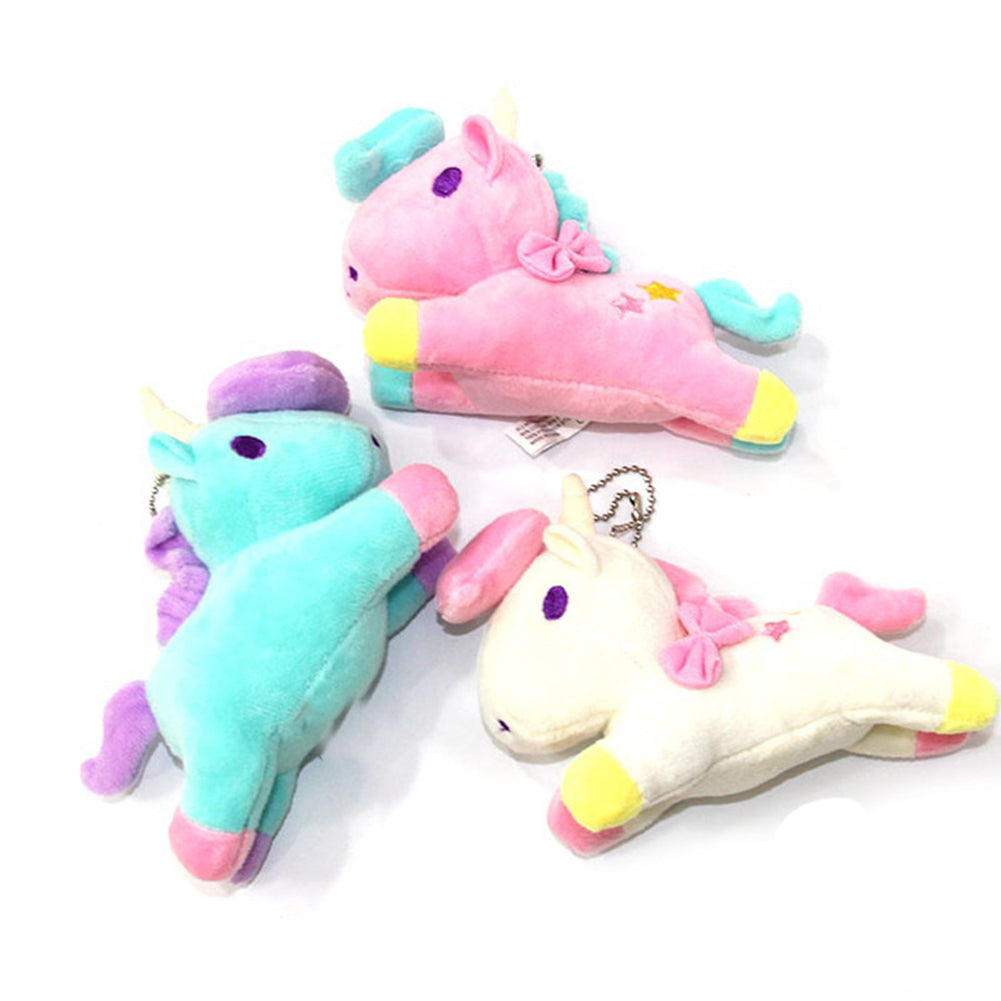 Cute Plush Unicorn Pendant Key Chain Handbag Accessories Stuffed Toy Doll Gift