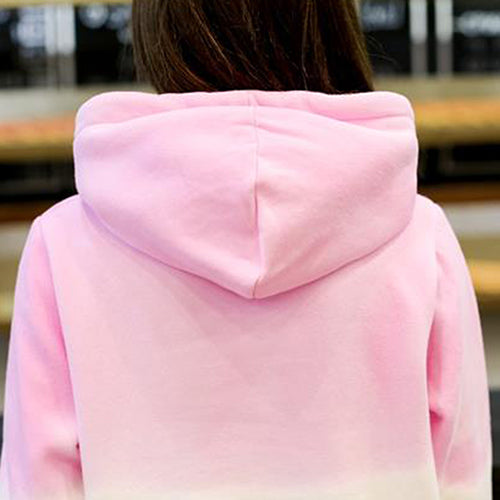 Unisex Fashion Long Sleeve Sweet Casual Gradient Color Pullover Hooded Hoodie