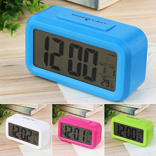 Led Digital Electronic Alarm Clock Backlight Time With Calendar + Thermometer
