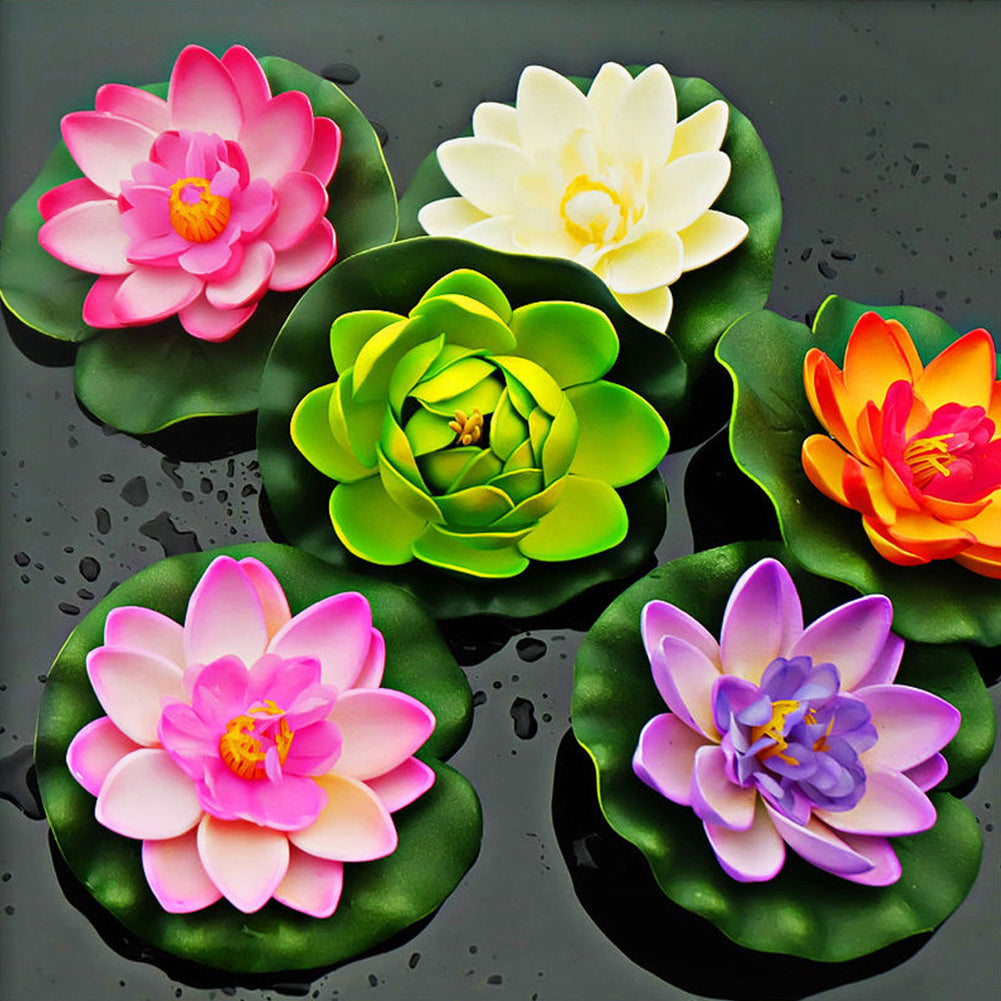 Artificial Water Lily Floating Flower Lotus Home Yard Pond Fish Tank Decor