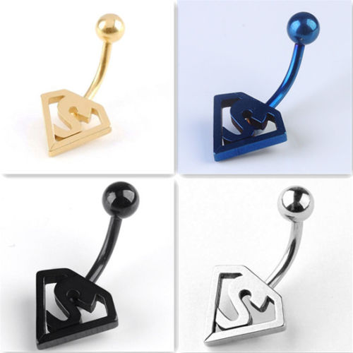 Stainless Steel Bat Ball Belly Navel Ring Button Barbell Body Piercing Jewelry