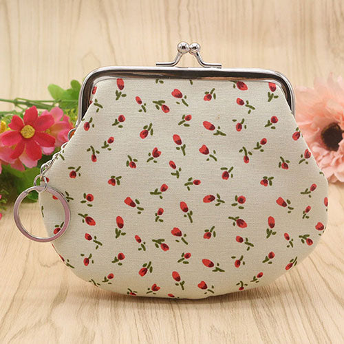 Women's Lovely Floral Pattern Card Change Holder Mini Wallet Clutch Coin Purse