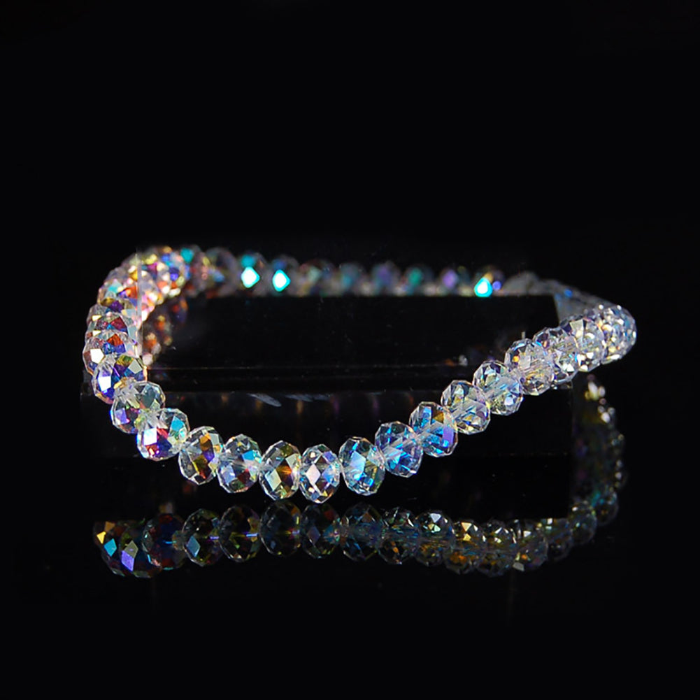 Fashion Elegant Faux Crystal Beads Shiny Elastic Bracelet Women Jewelry Gift