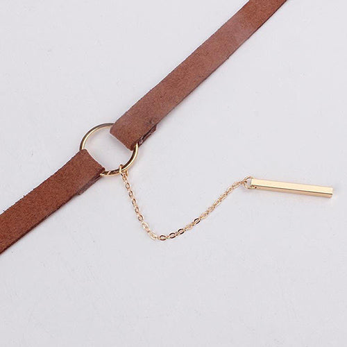 Women Choker Collar Velvet Round Ring Pendant Chain Clavicle Necklace Jewelry