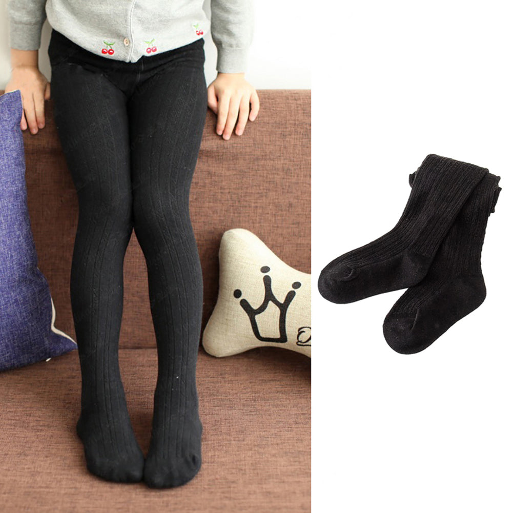 Kids Girls Solid Color Warm Cotton Pantyhose Dance Long Socks Stockings Leggings