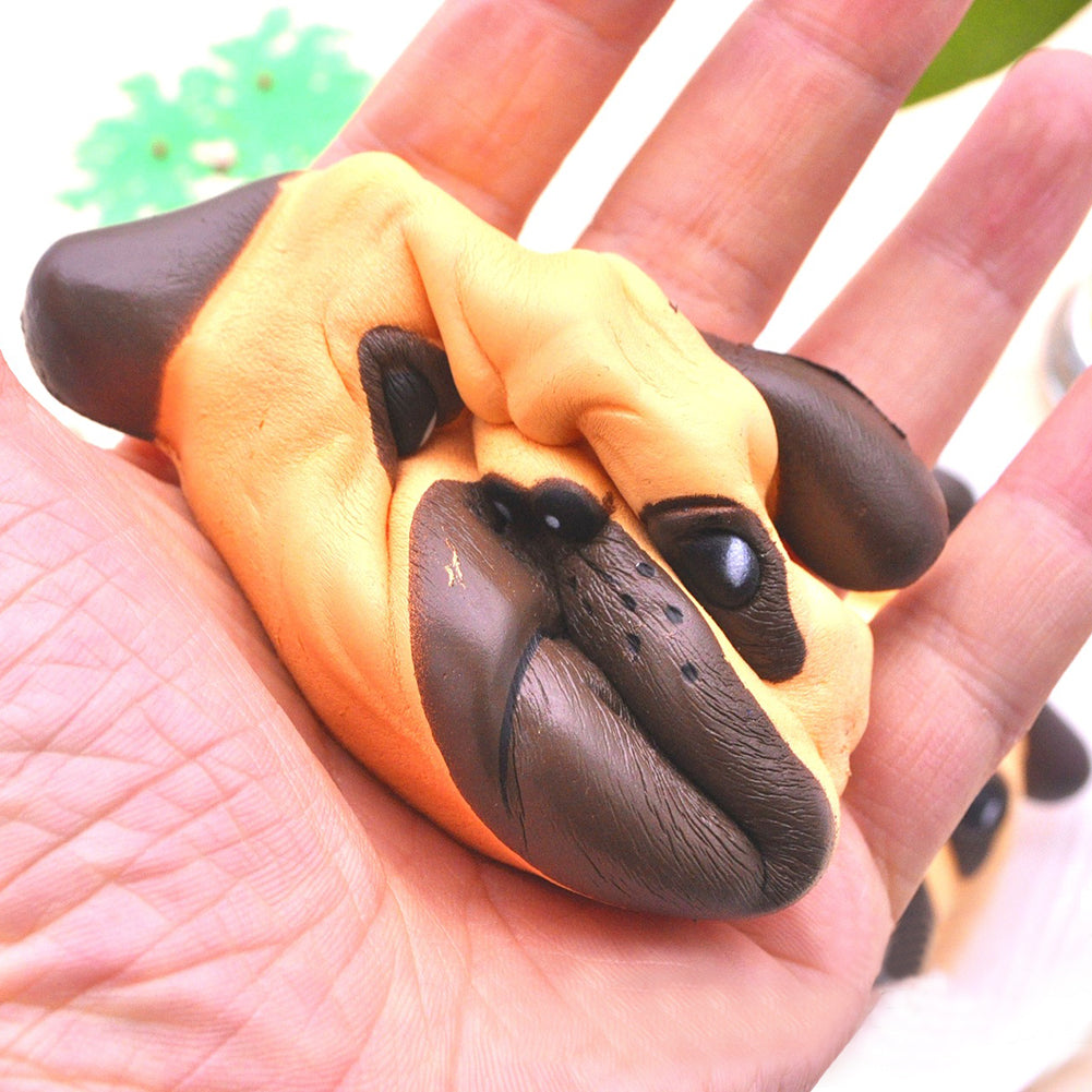 Funny Bulldog Head Simulation Squishy Slow Rising Toy Stress Reliever Xmas Gift
