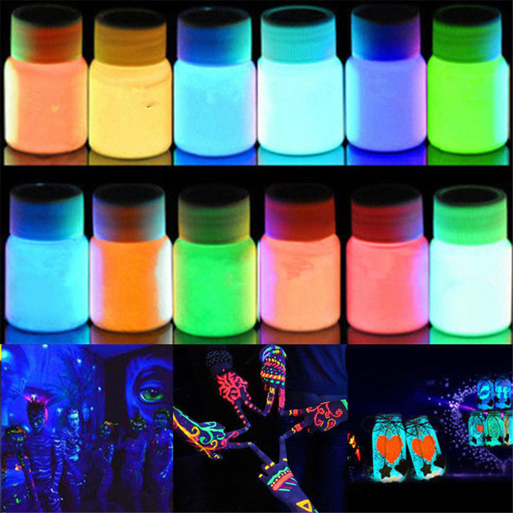 Glow in the Dark Luminous Paint Bright Pigment Body Skin Graffiti Party Decor