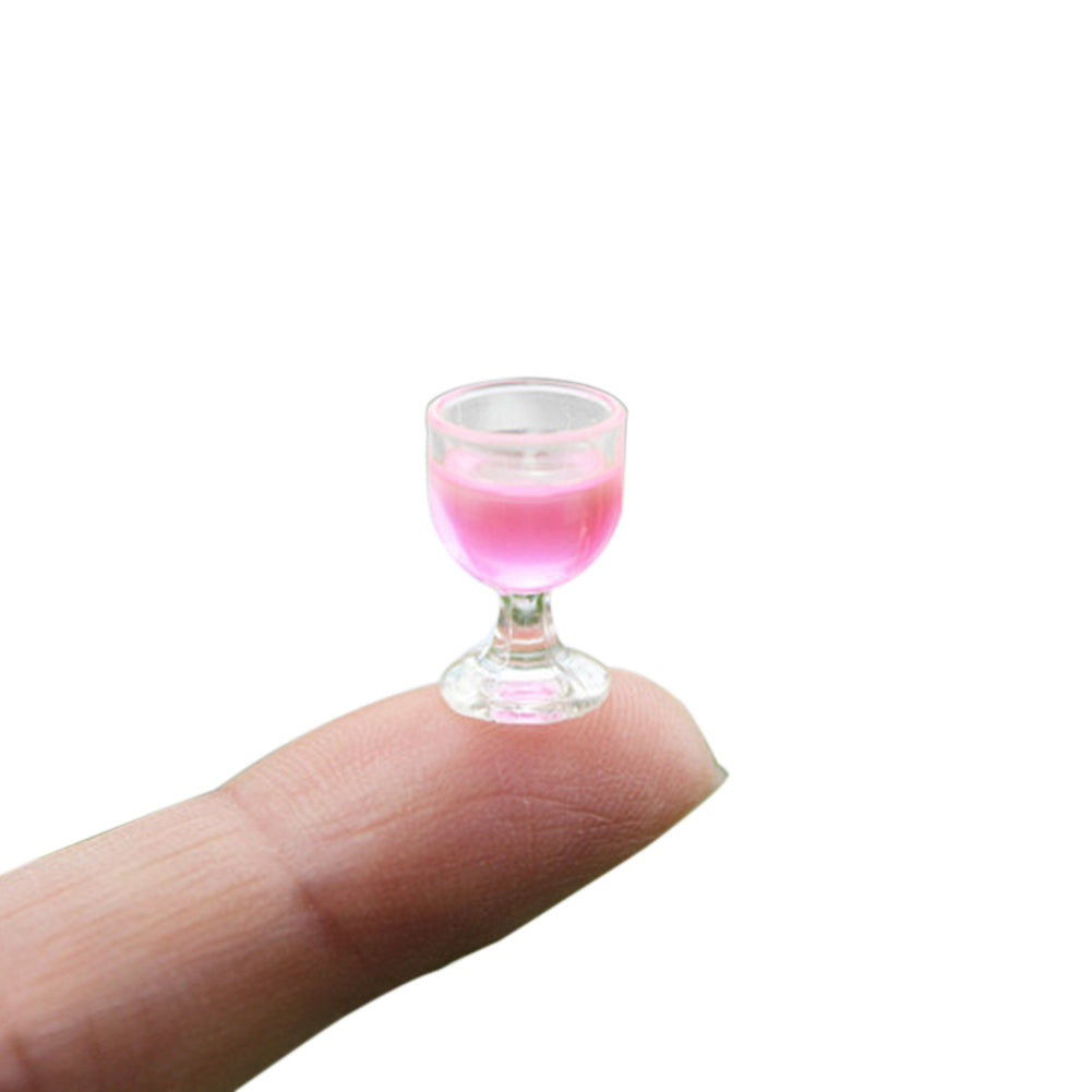 Mini Wine Glass Miniature Food Dollhouse 1:6 1:12 House Model Decor Supplies