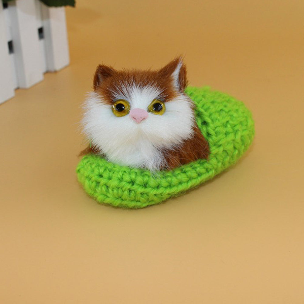 Kids Toy Cute Cat Slippers Sounding Simulation Plush Animal Decor Xmas Gift