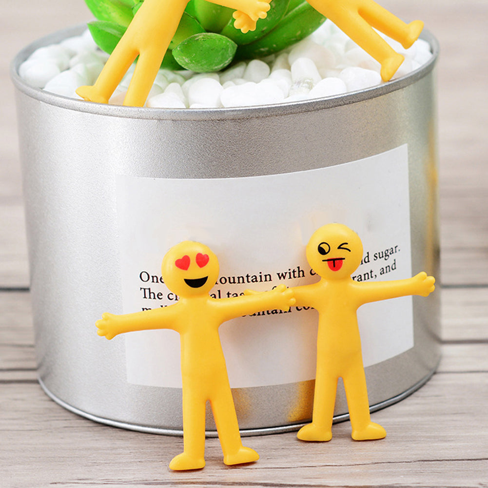 5Pcs Novelty Cute Emoji Doll Stretch Decompression Squeeze Stress Relief Toy