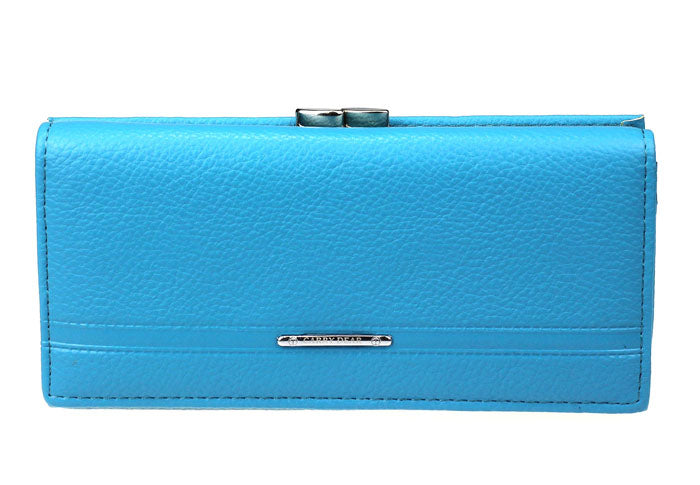 Fashion Lady Women Classic Purse Clutch Wallet Bags PU Handbag Blue