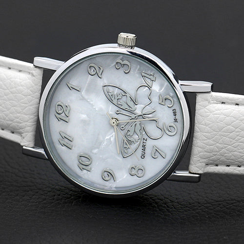 Women's Girls' Butterfly Arabic Numbers Dial Marbling Analog Quartz Wrist Watch