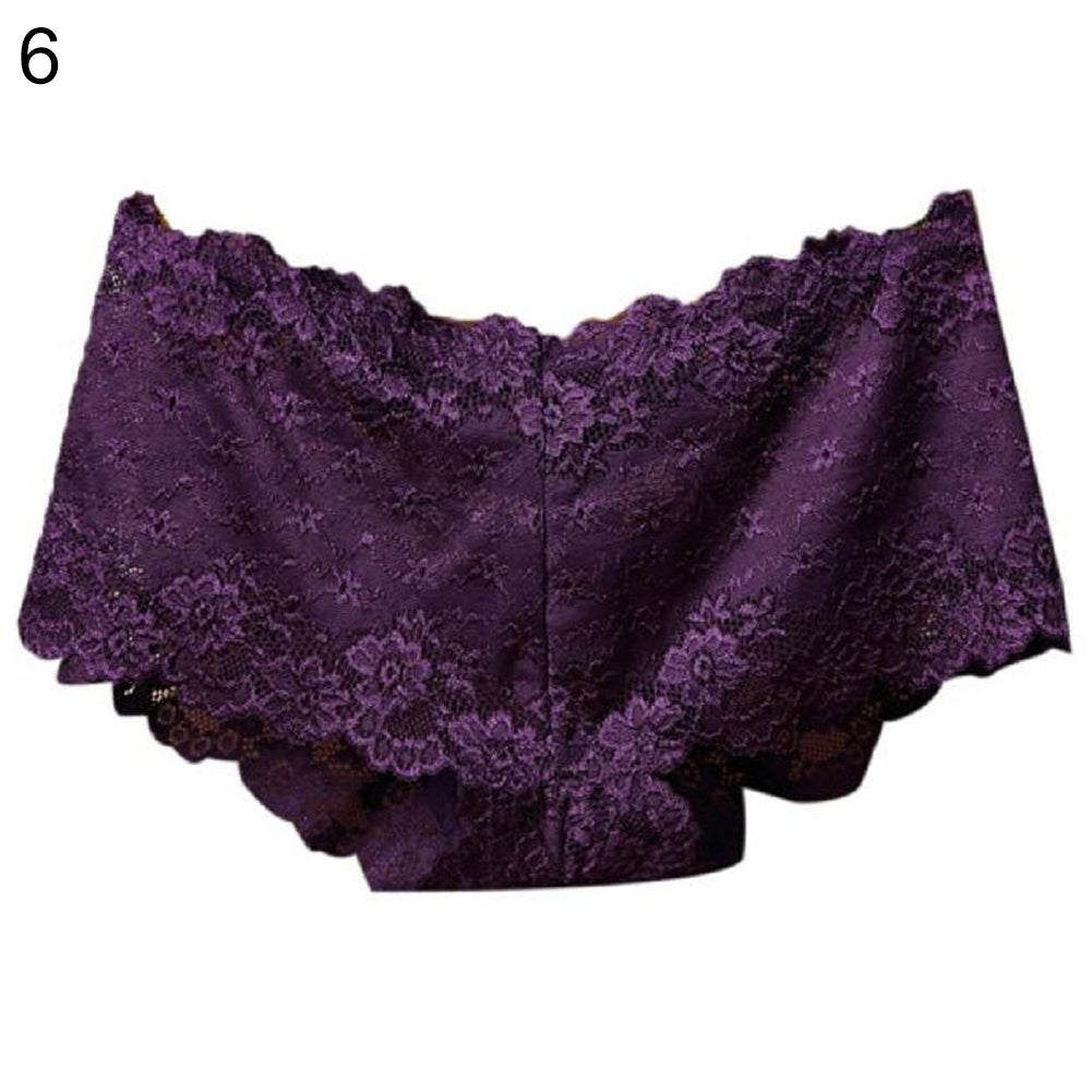 Women's Sexy Lace Low Waist See Through Hip Lifting Briefs Panties Underwear