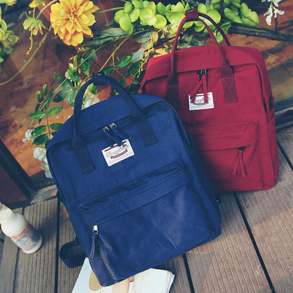 Vintage Canvas Shoulder Bag Backpack Student Women Girl Rucksack School Bookbag