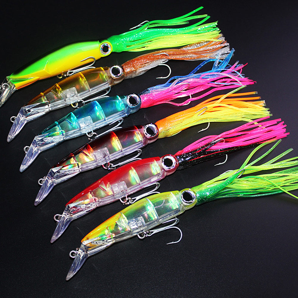 24cm Fishing Lures Artificial Squid Hard Baits Tentacles Sharp Hook Tackle Tool