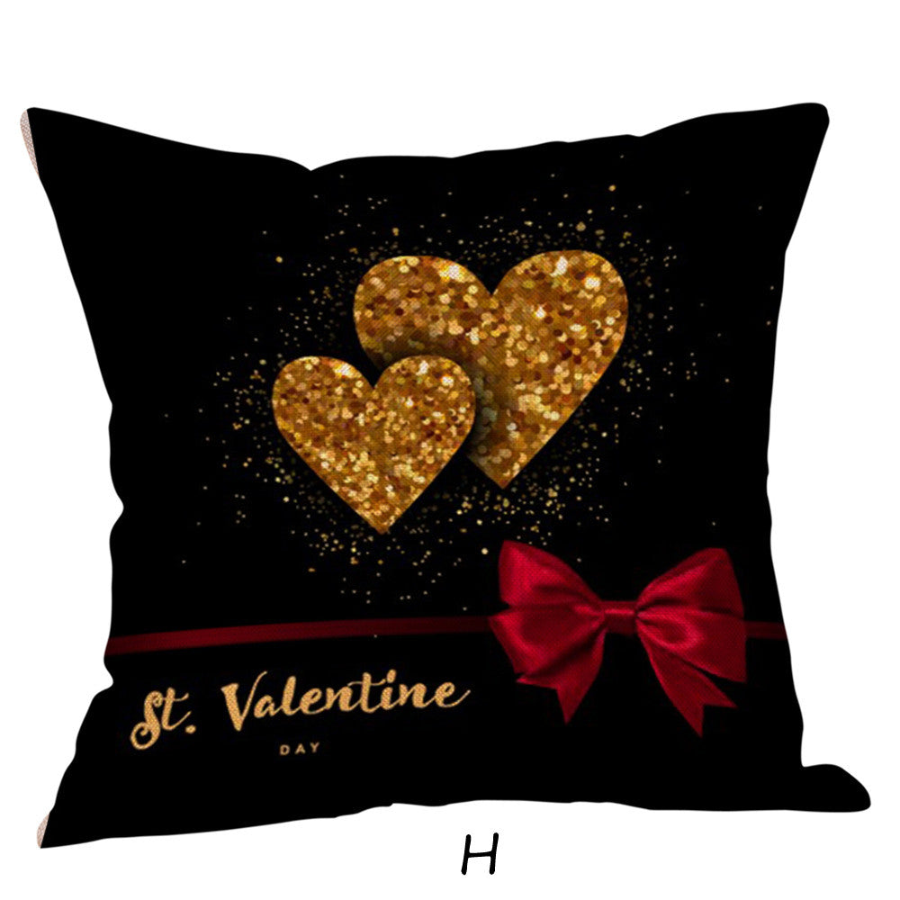 Local Store Happy Valentine Pillow Cases Linen Sofa Cushion Cover Home Decor Pillow Case