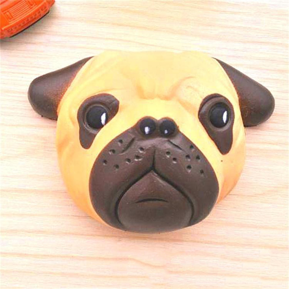 Funny Bulldog Head Simulation Squishy Slow Rising Toy Stress Reliever Xmas Gift