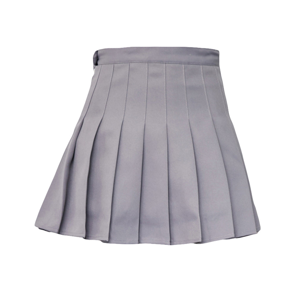 Fashion Women Mini Pleated Solid Color High Waist Tennis Skater Short Skirt Gift