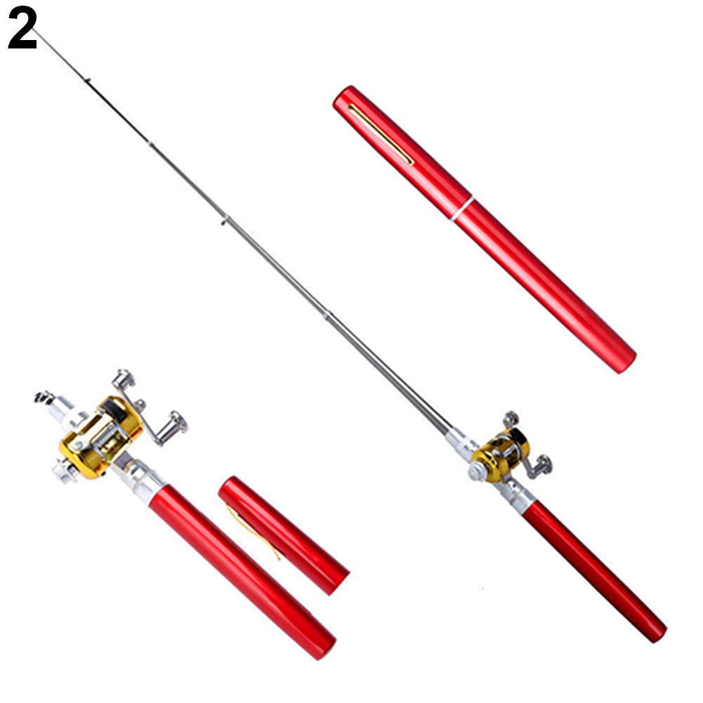 Combo Telescopic Mini Pocket Fish Pen Aluminum Portable Fishing Rod Pole Reel