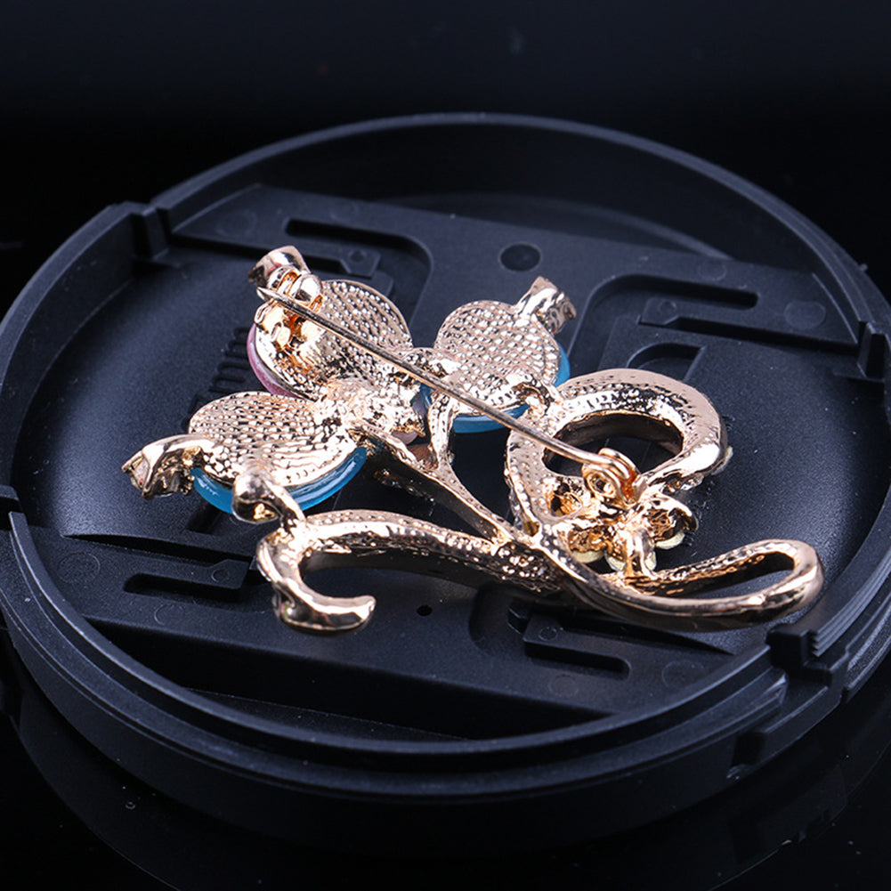 Faux Opal Rhinestones Tulip Jewelry Women Girls Fashion Scarf Shawl Brooch Pin