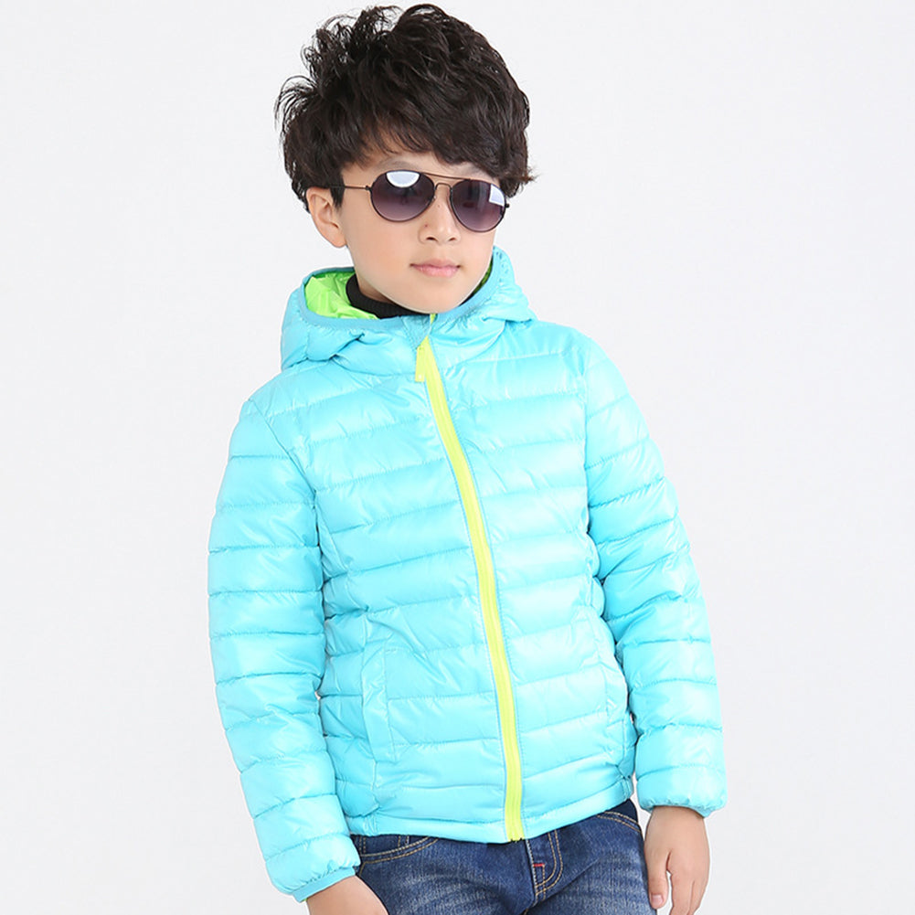 Children Kids Hooded Winter Coat Long Sleeve Girls Boys Windproof  Warm Jacket