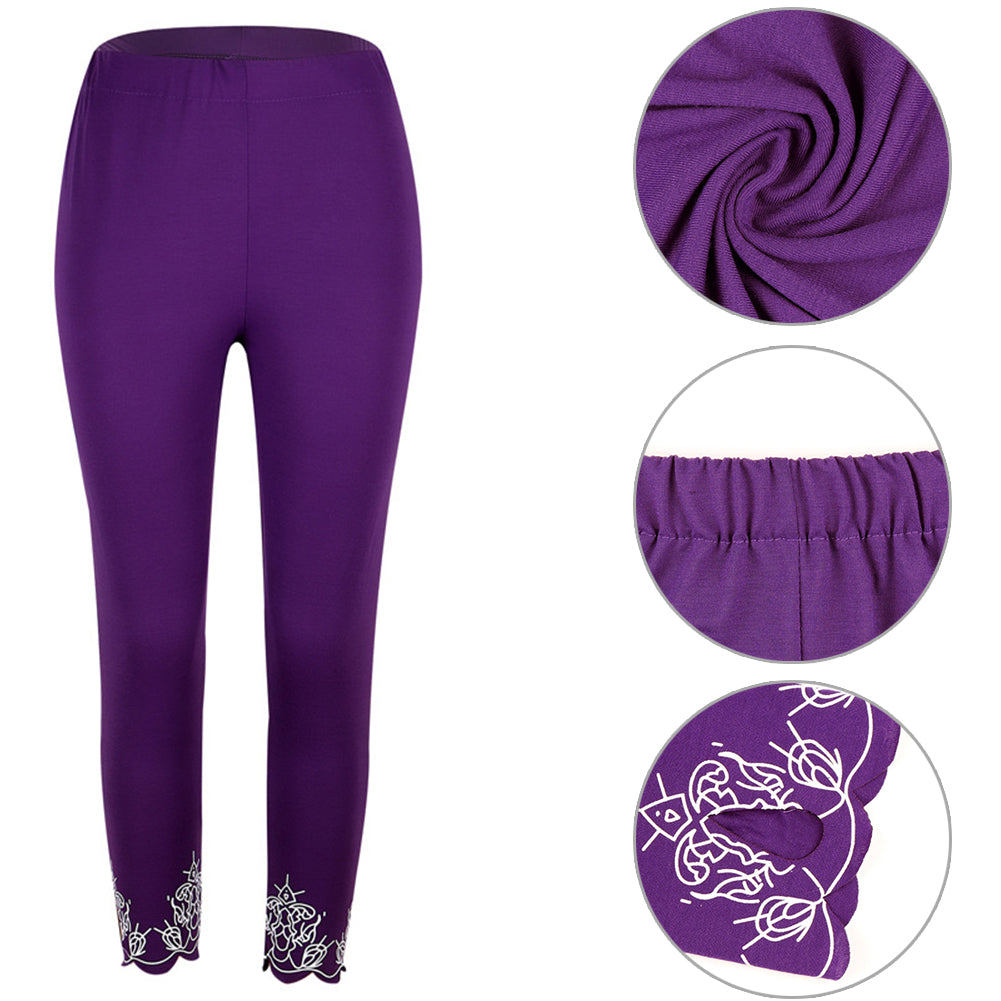Women Casual Printing Slim Elasticity Leggings Skinny Pants Trousers Tights