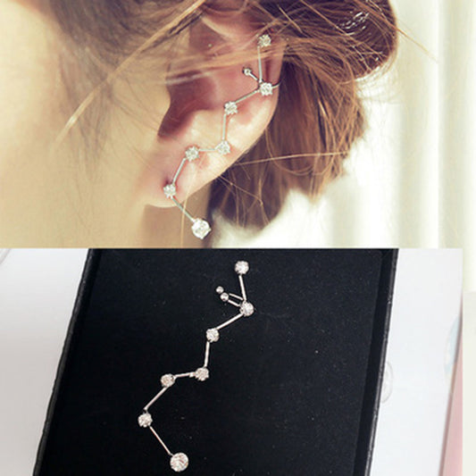 1Pc Fashion Big Dipper Rhinestone Women Ear Studs Earrings Jewelry Birthday Gift