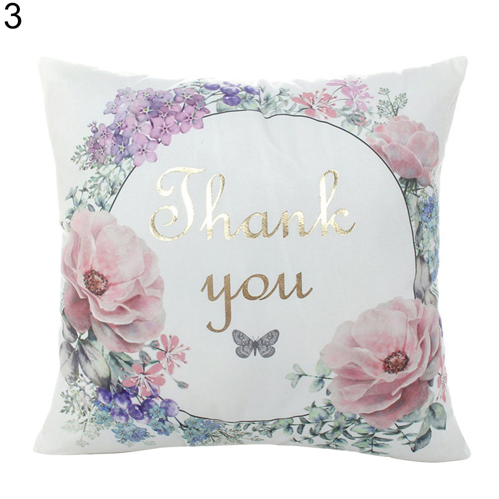 Floral Shining Gilding Pattern Print Pillow Cushion Cover Case Car Home Decor