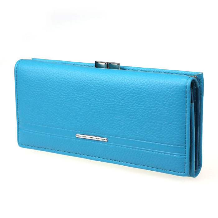 Fashion Lady Women Classic Purse Clutch Wallet Bags PU Handbag Blue