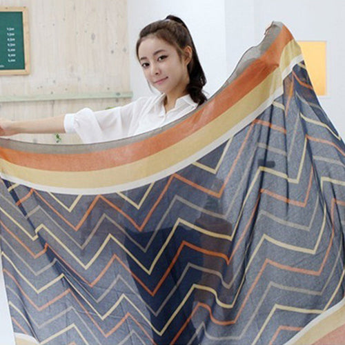 Women Fashion Polyline Voile Winter Autumn Warm Soft Casual Wrap Long Scarf
