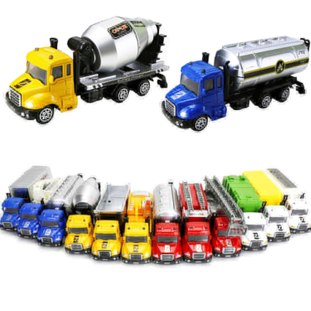 Mini 1:64 Scale Aerial Ladder Fire Truck Simulation Car Model Children Kids Toy