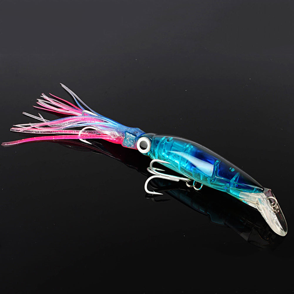 24cm Fishing Lures Artificial Squid Hard Baits Tentacles Sharp Hook Tackle Tool