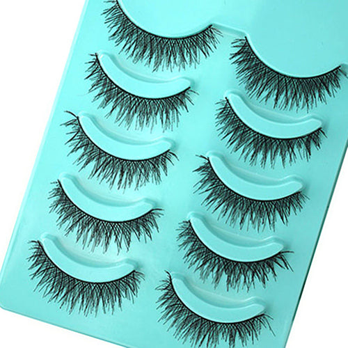 5 Pairs Soft Makeup Handmade Pretty Long Thick Cross False Eyelashes Eye Lashes