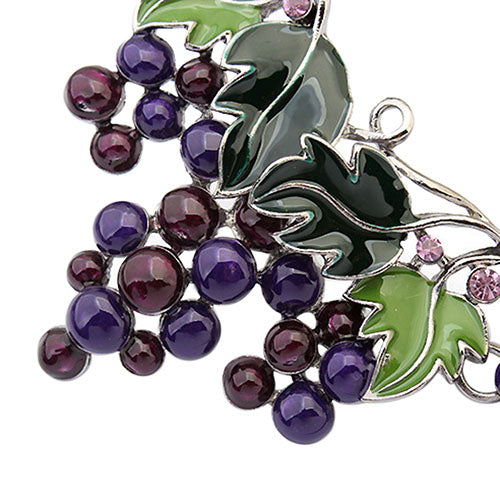 Women's Fashion Grape Leaves Pendant Choker Chain Necklace Earrings Jewelry Set