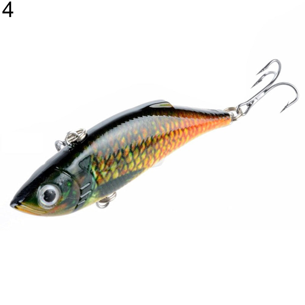 Colorful Painted Bionic Fish Shape 3D Eyes Fishing Hard Lure Bait Hooks Tool