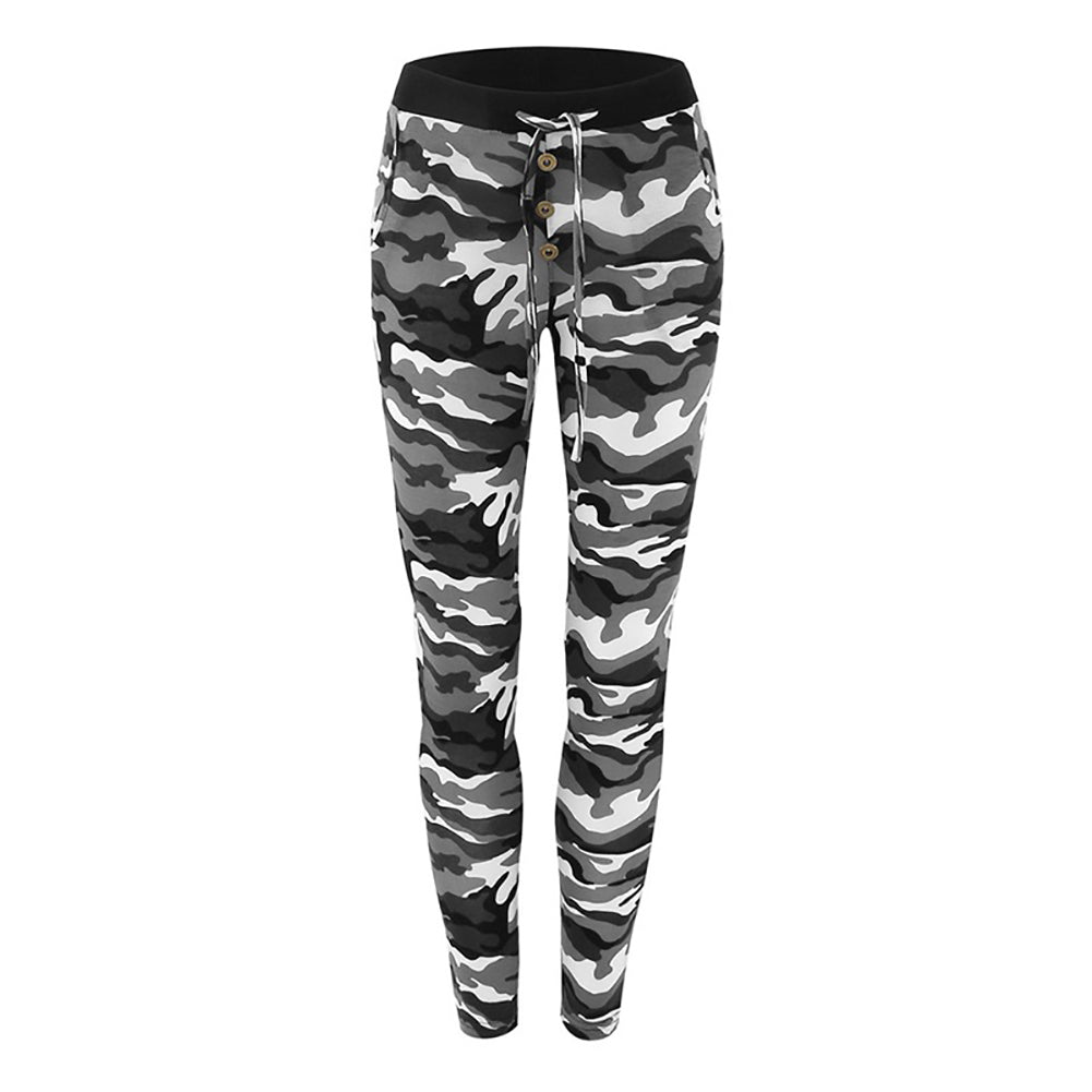 Women's Fashion Camouflage Skinny Leggings Stretch Slim Pencil Pants Trousers