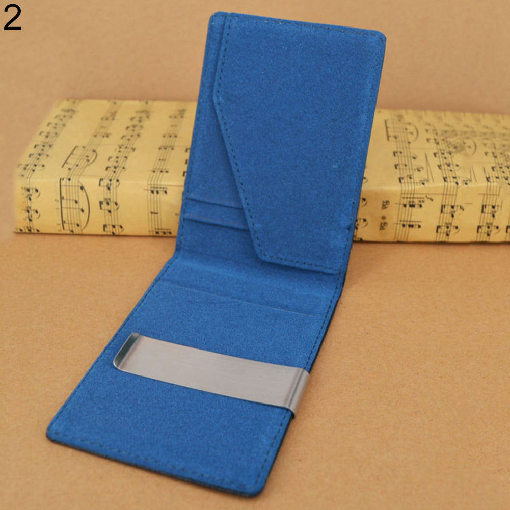 Men's Faux Leather Money Clip Slim Wallet ID Credit Card Storage Holder Purse