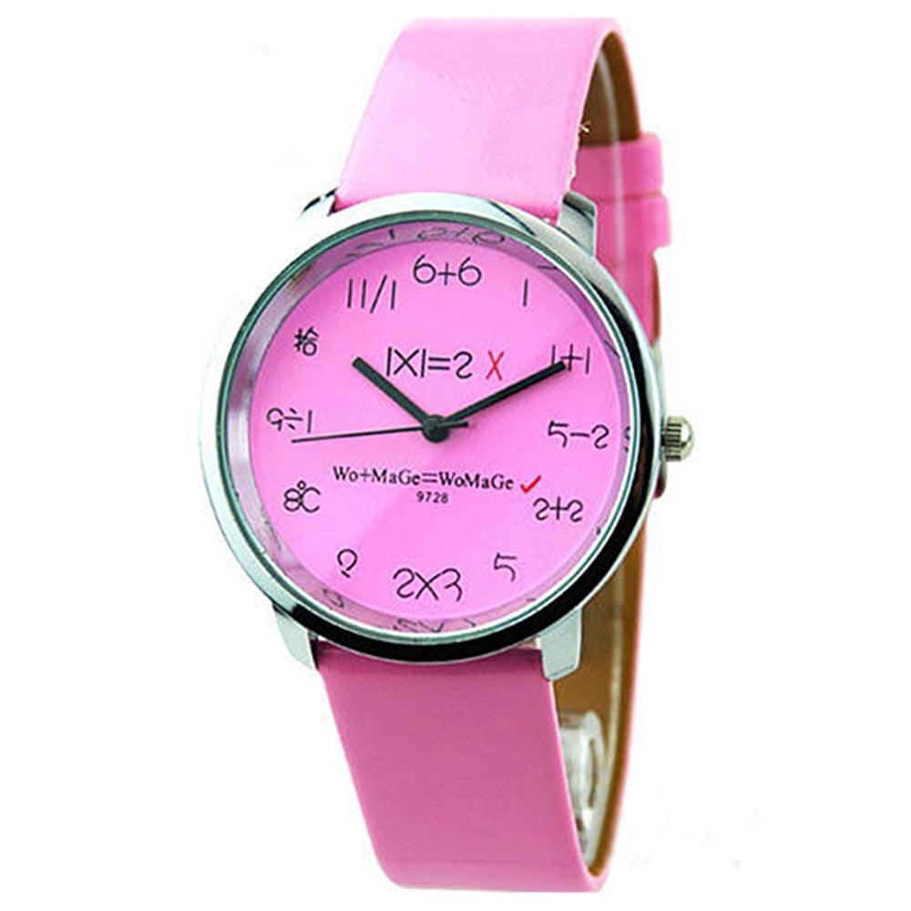 Ladies Chic Creative Mathematics Arithmetic Dial Quartz Candy Color Wrist Watch