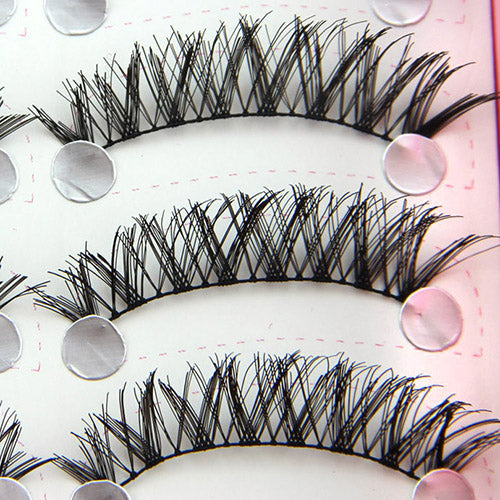 10 Pairs Natural Jumble Long False Eyelashes Party Wedding Makeup Eye Lashes