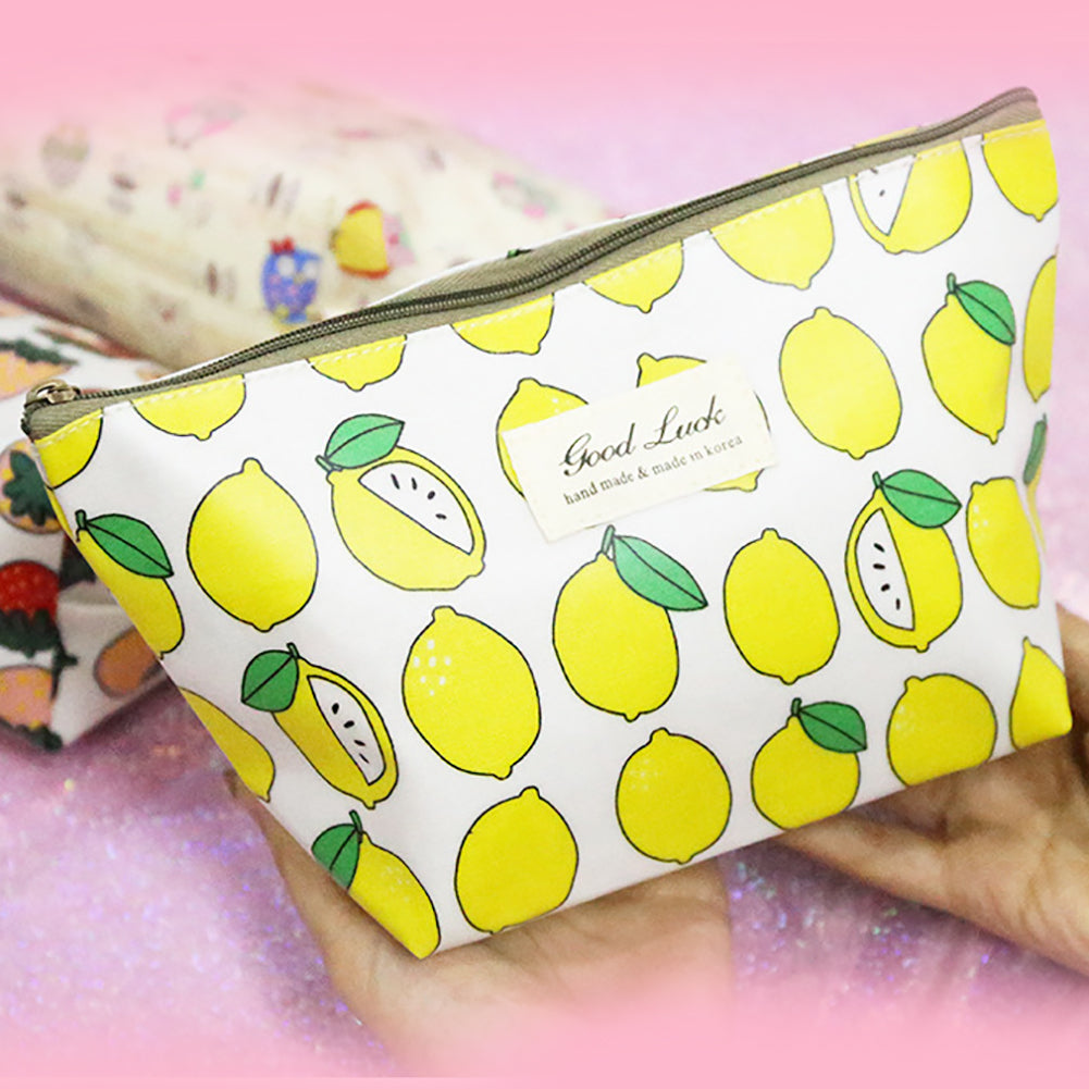 Cartoon Fruit Animals Women Cosmetic Make up Storage Bag Organizer Zipper Pouch