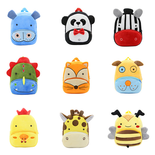 Mini Cute Cartoon Animal Kindergarten Children Kids Plush Backpacks Schoolbags