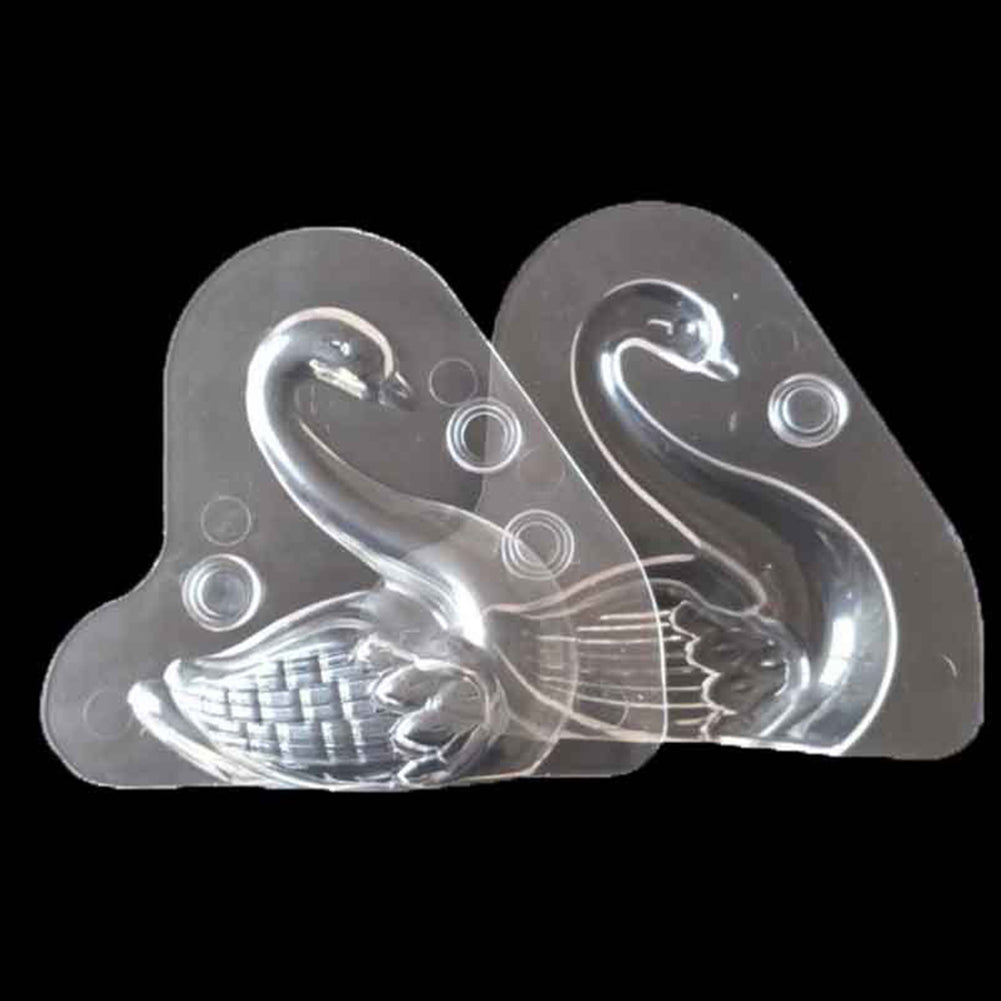 3D Swan Shaped Plastic Chocolate Mold Jelly Cake Decorating Baking Tool Mould