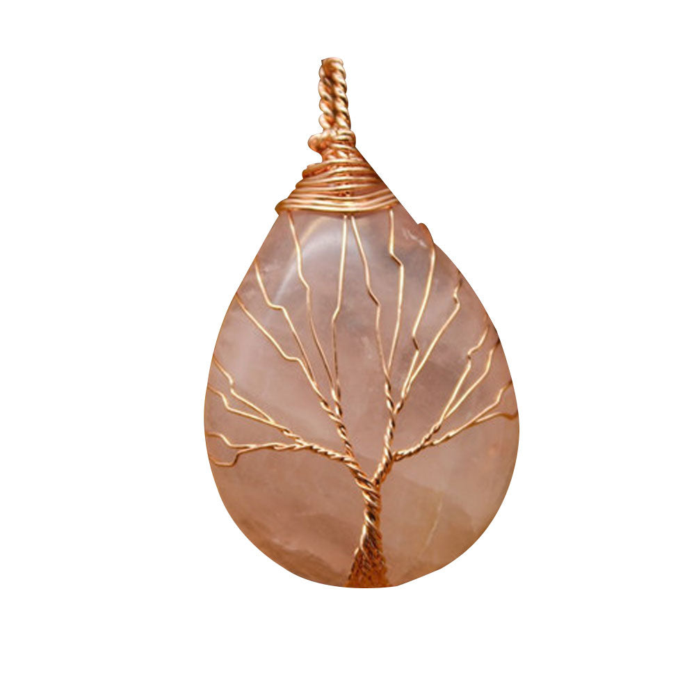 Natural Stone Waterdrop Shape Pendant Charm Necklace Jewelry DIY Accessory