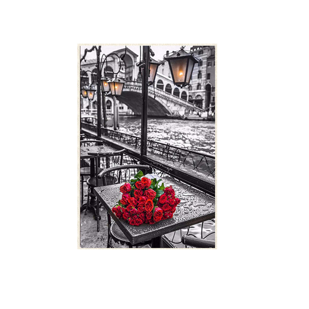 5D DIY Diamond Painting Rose Flower Landscape Wall Art Gift Home Wedding Decor