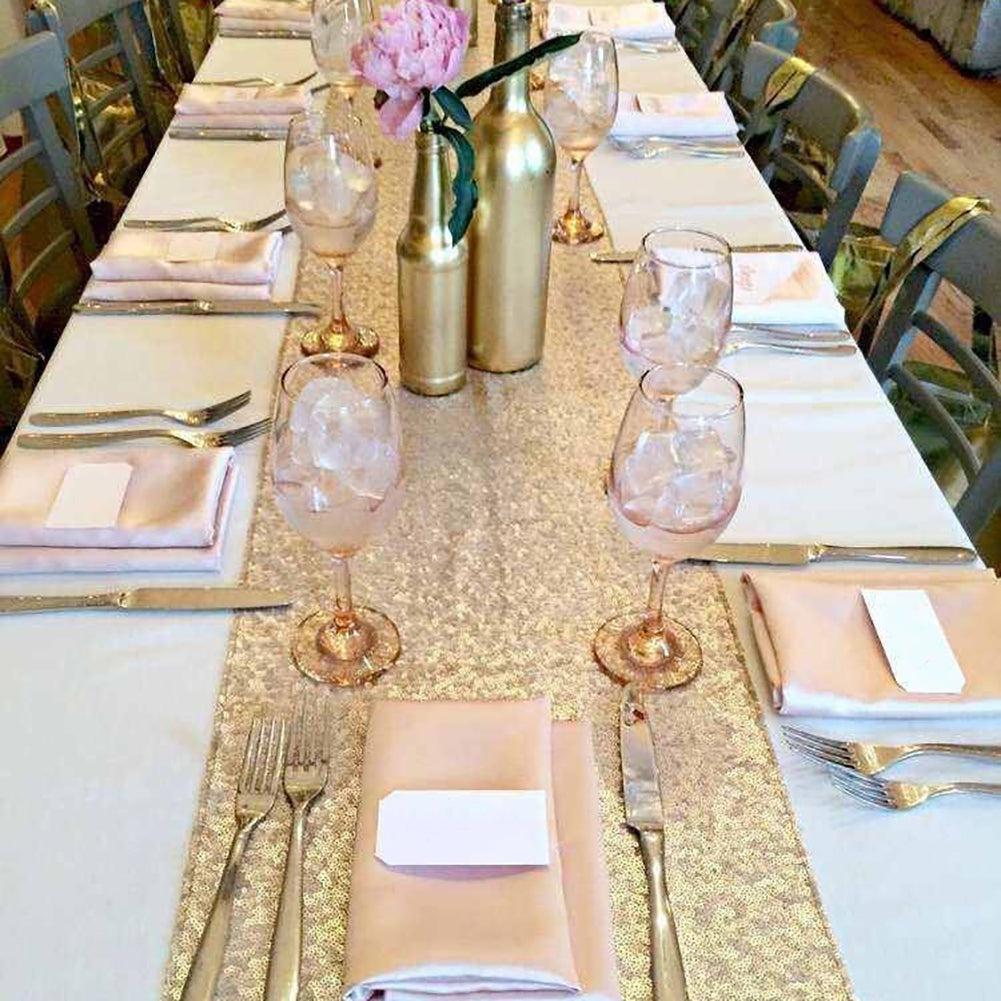 Sequins Hotel Table Runner Wedding Party Table Decoration Venue Desk Decor