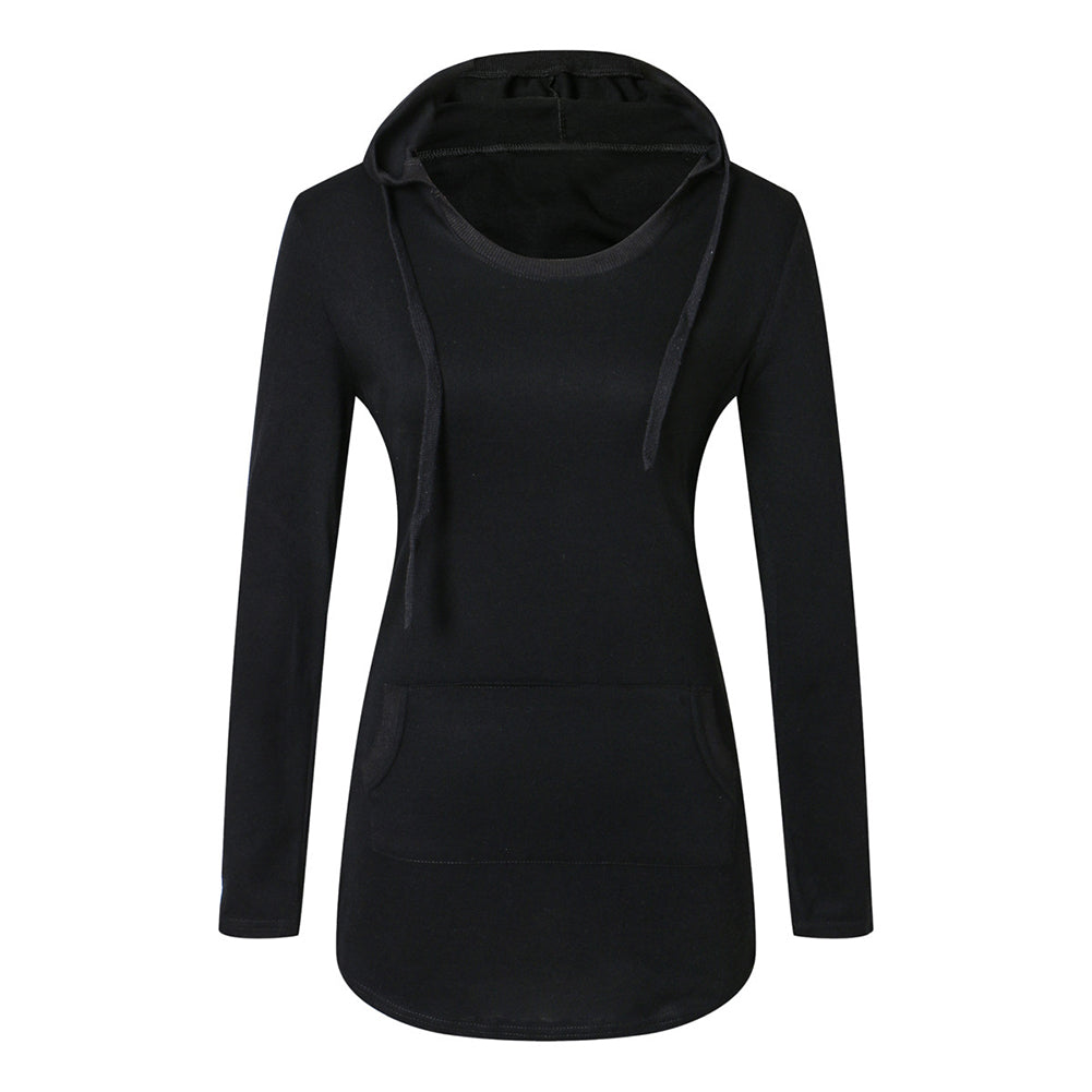 Long Sleeve Sweatshirt Women's Hoodie Pocket Slim Pullover Jumper Hooded Top