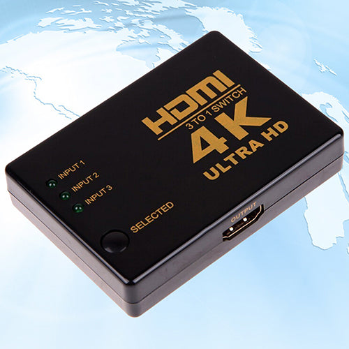 3 in 1 out HDMI Switch Hub Switcher Adapter for 4K*2K HDMI 3D TV HDCP Repeater